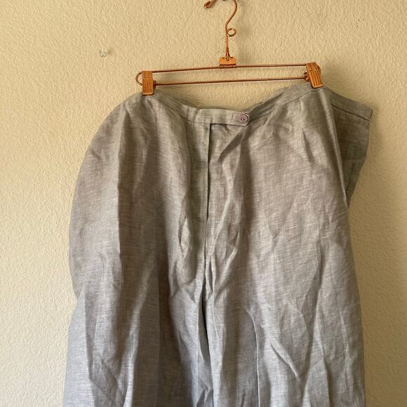 Vintage 80s linen power suit grey with open blazer and‎ pants size 24 - Picture 11 of 11